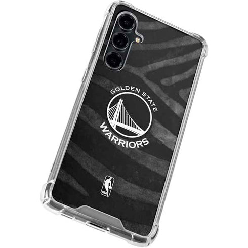 NBA Golden State Warriors Black Animal Print Galaxy S23 FE Clear Case